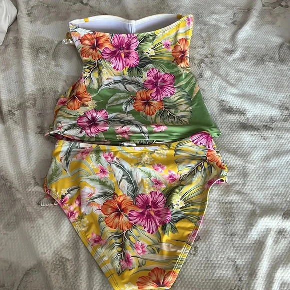 Bleu Rod Beattie Paradiso Bandeau Tankini High-Waist Draped Side-Tie Bottom - Picture 9 of 14
